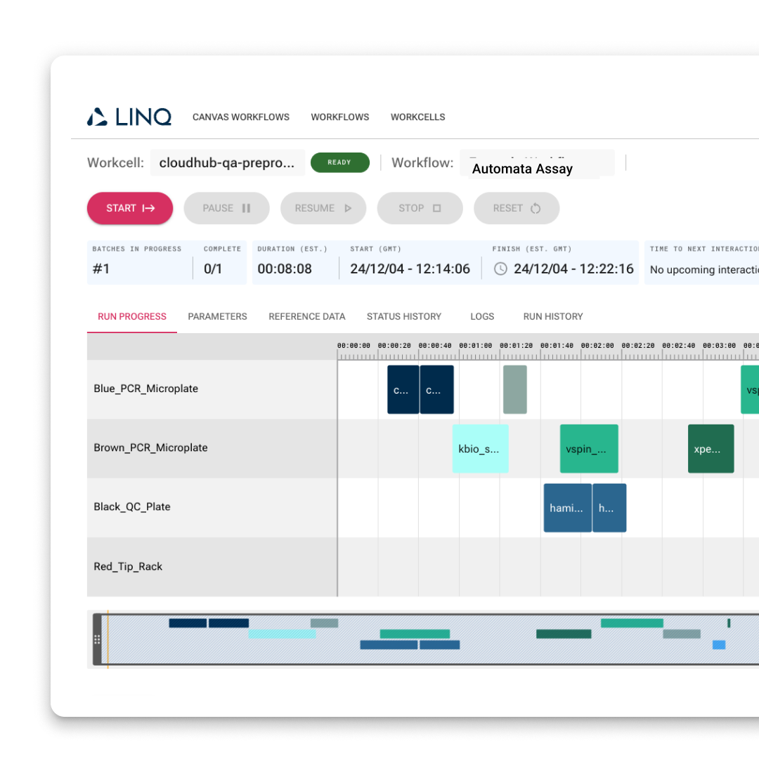 software interface with gantt chart